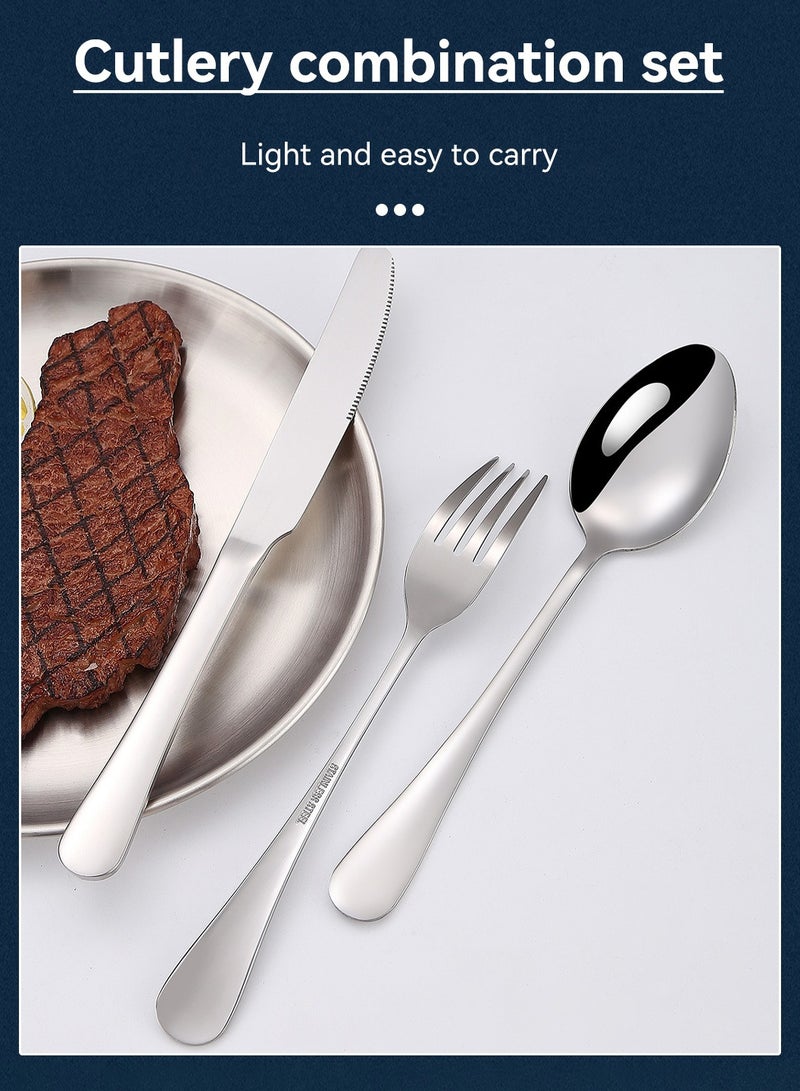 LEOKOR طقم أدوات مائدة للتخييم مكون من 10 قطع مع حقيبة تخزين محمولة طقم أدوات مائدة من الفولاذ المقاوم للصدأ لشخصين لمطبخ المخيم والشواء - Image 5