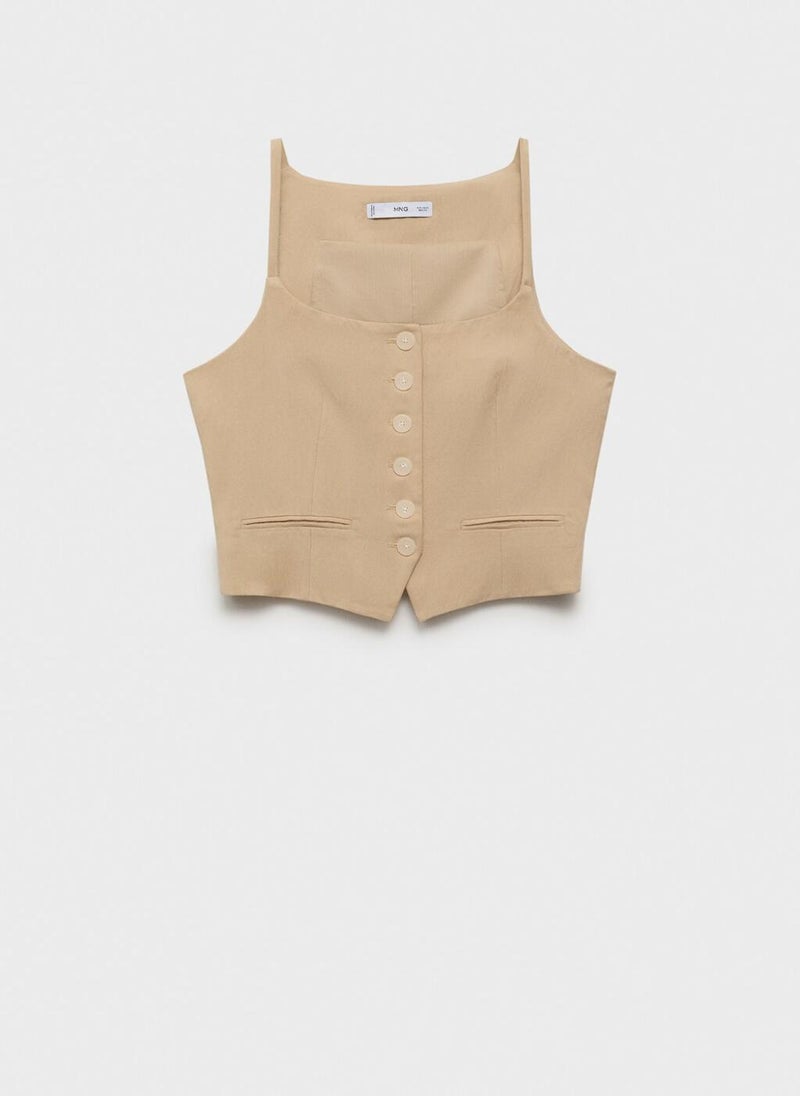 MANGO Lyocell Suit Waistcoat  - Image 5