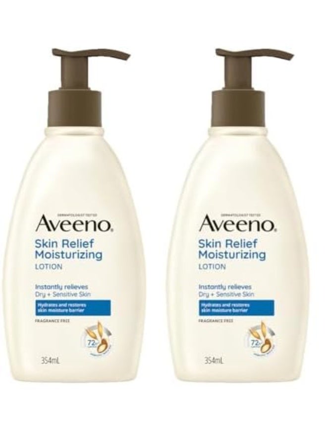 Aveeno Skin Relief Moisturizing Lotion, 354 ml (Bottle might vary) (Pack of 2) - Image 1