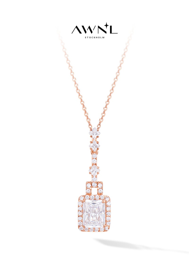 AWNL Eternal Blossom Women's Necklace - Pendant with CZ Diamond and Sterling Silver, Middle East Exclusive Collection - Image 1