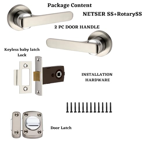 SARDAR Nester Door Handle for Main Door/Mortise Door Lock Set/3 Brass Keys/Bedroom Door Lock/Handle Lock for Home/Office/Hotel (with Rotary Latch) - Image 3