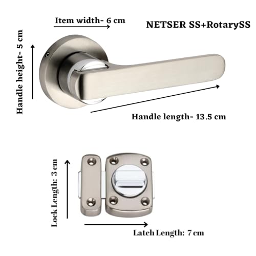 SARDAR Nester Door Handle for Main Door/Mortise Door Lock Set/3 Brass Keys/Bedroom Door Lock/Handle Lock for Home/Office/Hotel (with Rotary Latch) - Image 2