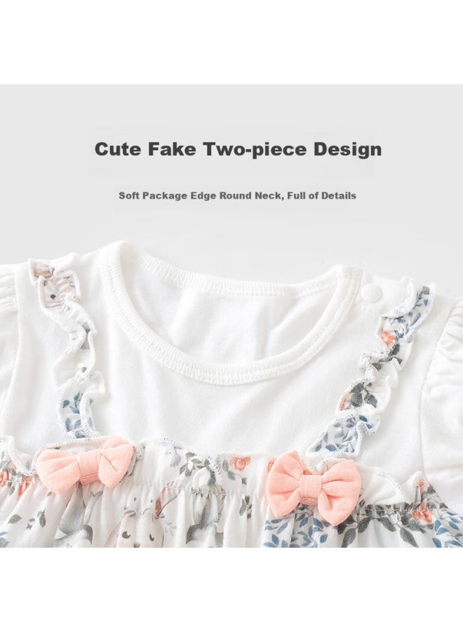 Youqi Yooqi Baby Romper Summer Thin Bodysuit Newborn Infant Crawling Clothes Fake Two-Piece Ha Yi - Image 3
