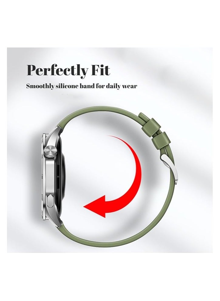 حزام الساعة متوافق مع ساعة Huawei Watch GT4 2023 46 مم/GT3/GT3 Pro/GT2/GT 46 مم/GT2e/GT Runner/Huawei Watch 3/3 Pro Stap، حزام بديل من مادة السيليكون المركبة من النايلون 22 مم - Image 3