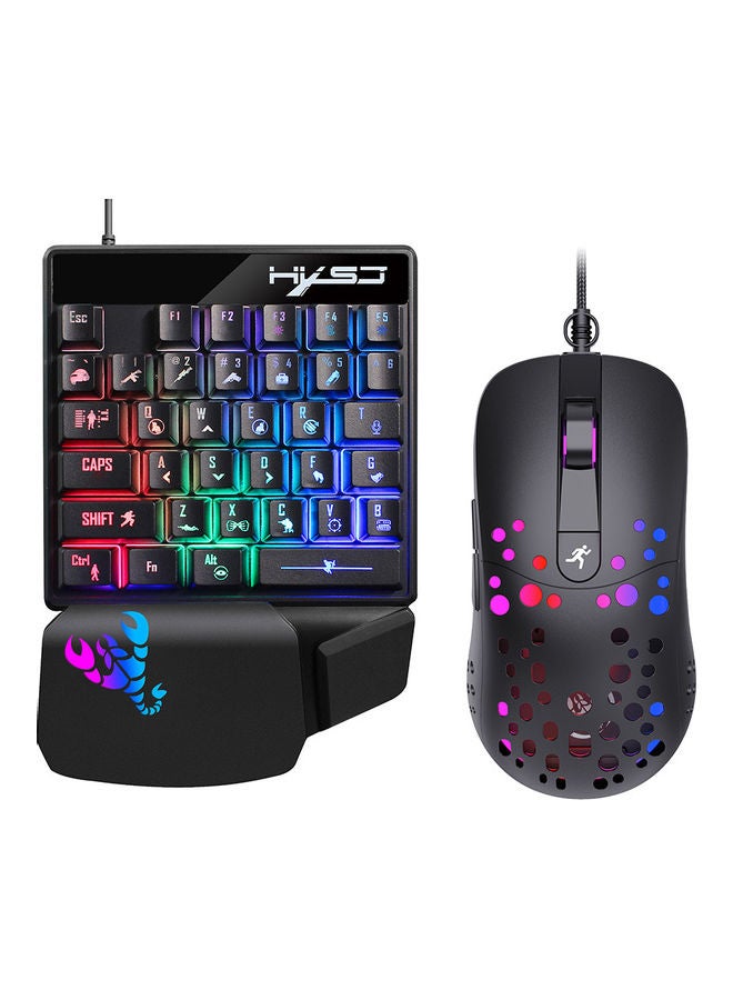 NIBEMINENT Single-Hand Wired Gaming Keyboard with RGB Mouse Set - Image 1