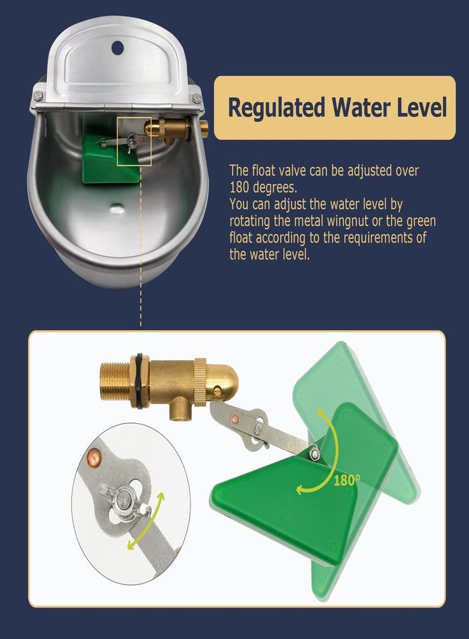MUDUOBAN Automatic Water Dispenser for Dogs,304 Stainless Steel Automatic Chicken Waterer,Outdoor Dog Water Bowl with Brass Float Valve,Water Feeder for Livestock Poultry Duck Horse Goat Sheep - Image 5