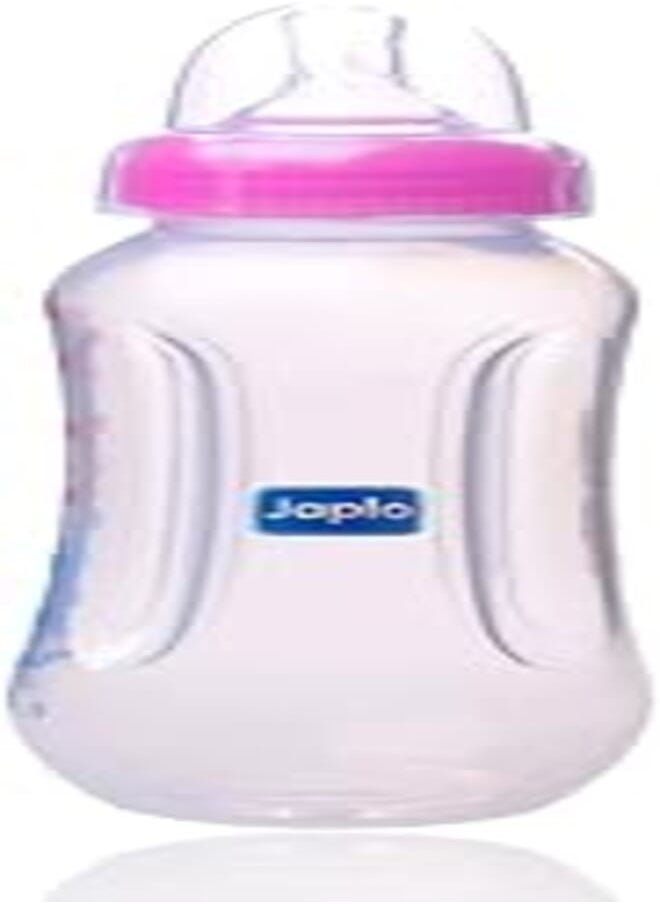 Japlo Japlo Easy mix & grip baby feeding Bottle with Anti-colic nipple & Lukewarm water mixer size 250 ml - pink colour 