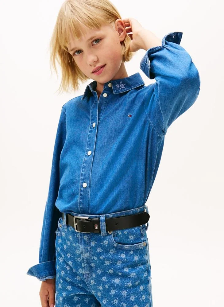 تومي هيلفيغر قميص جينز شبابي بقصة عادية