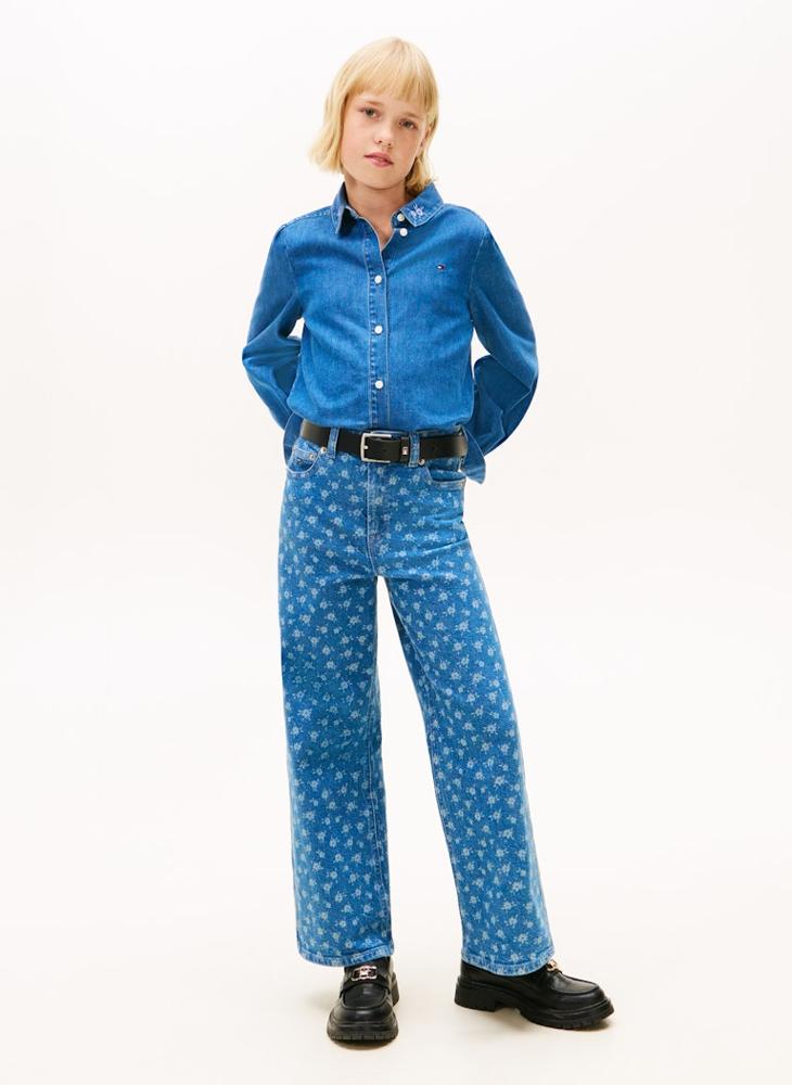 TOMMY HILFIGER Youth Denim Regular Fit Shirt - Image 4
