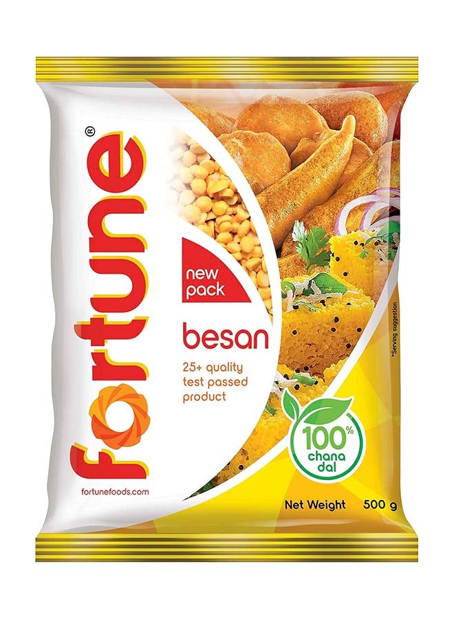 Fortune Chana Besan, Fine Gram Flour for Batter & Sweets, 500g - Image 1