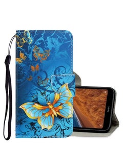 Case Cover For Xiaomi Redmi 7A 3D Colored Drawing Horizontal Flip PU Leather Case with Holder & Card Slots & Wallet Jade Butterfly