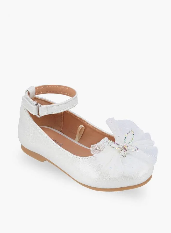 جونيورز Girls Hook & Loop Ballerina Shoes