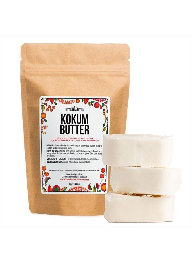 Better Shea Butter - Kokum Butter | Raw, Unrefined | For Soap Making and DIY Skin and Hair Products | Pure, Unscented Butter for Lotion Base | 8 oz block - Image 1
