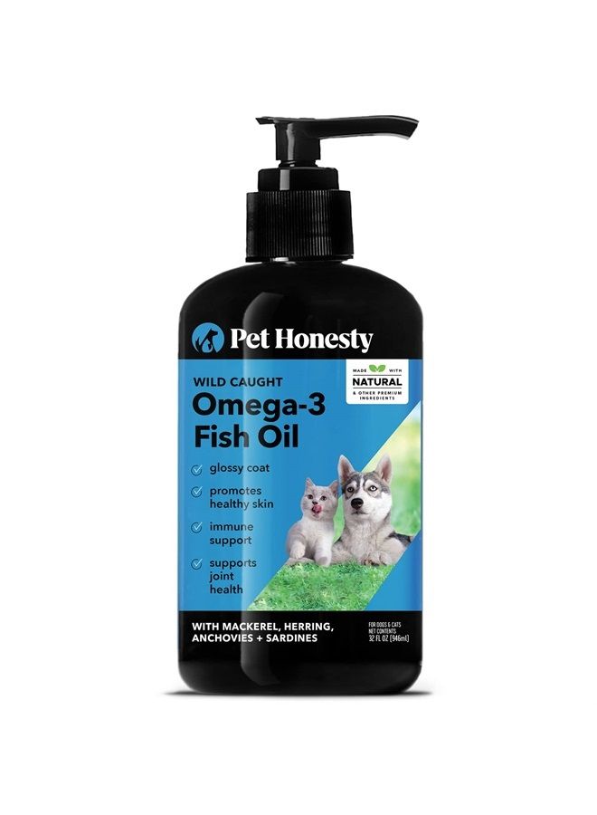 PETHONESTY Omega-3 Fish Oil for Dogs - Skin & Coat Health Supplement - EPA + DHA Fatty Acids, May Reduce Normal Shedding & Sensitive Skin - Supports Immunity, Hip Joint, Brain & Heart Health - (32oz)