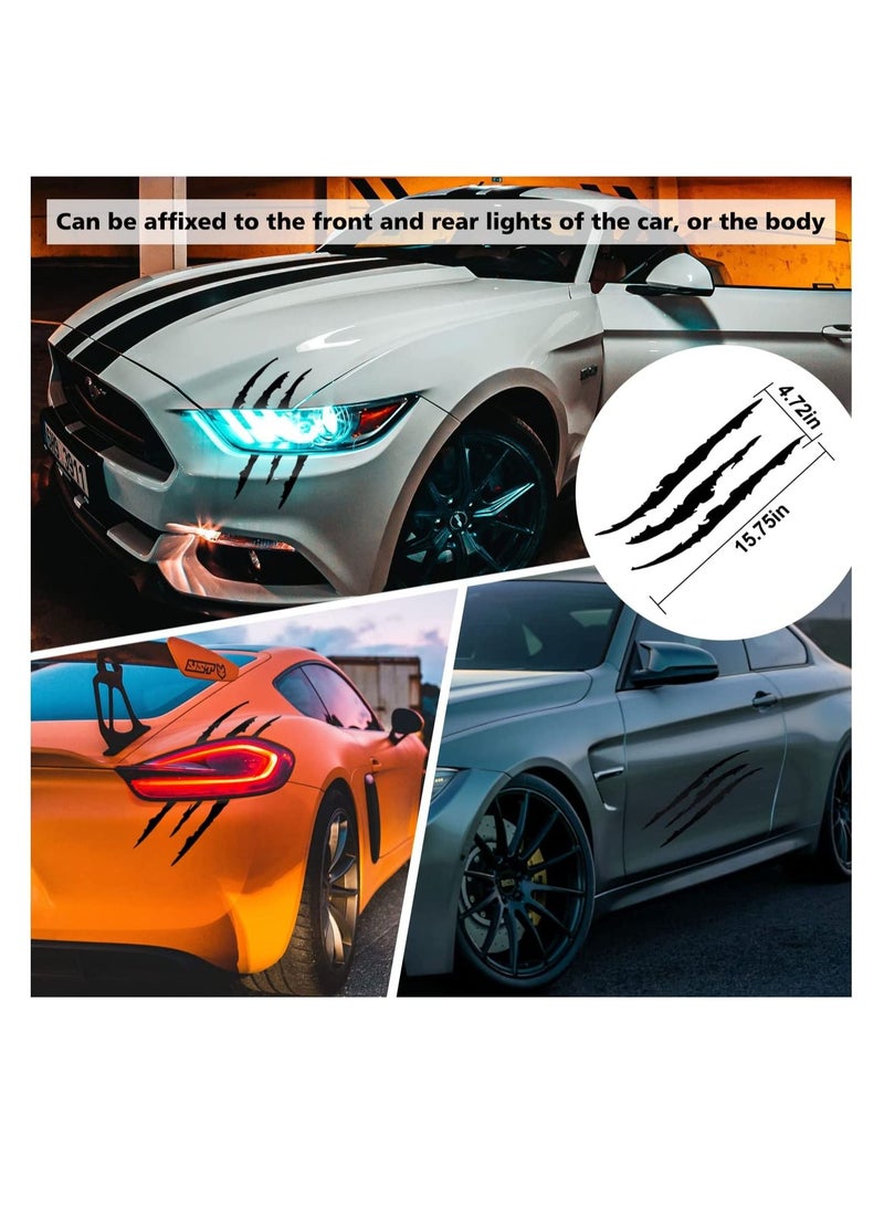 RATSAW - 2 Pack Vinyl Car Sticker Monster Claw Marks Headlight Car Decal Stripes Scratch Car Sticker - Image 1