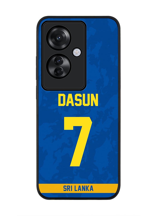 Stylizedd Rugged Black edge case for Oppo Reno11 F / Oppo F25 Pro 5G, Slim fit Flexible Anti Drop Thin Cover - Team Sri lanka Dasun Shanaka, Jersey No 7  - Image 1