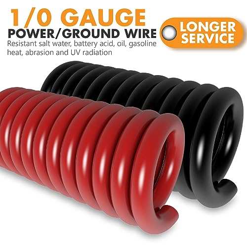 Jeemiter 1/0 Gauge CCA Wire Kit - 20ft Red & 20ft Black with Free Wire Cutter | Car Amplifier Power & Ground Cable for Big 3 Upgrade, Solar, RV - Image 3
