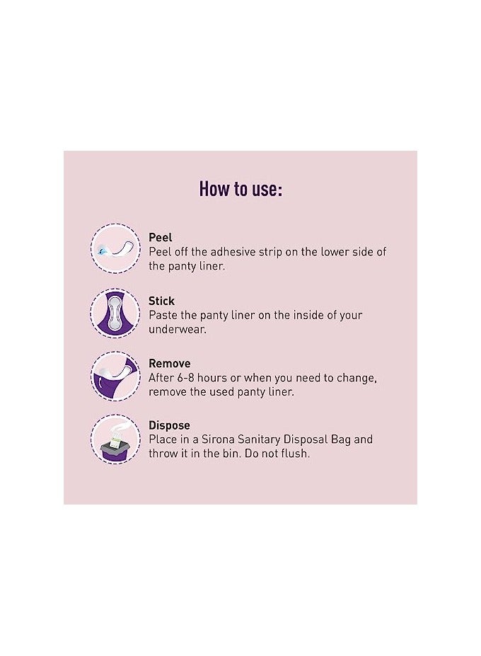 Sirona Dry Comfort Daily Use Panty Liners for Women Large, 120 Liners - Soft Cottony Panty Liner Pads for Women with 8 hours Protection - Image 4