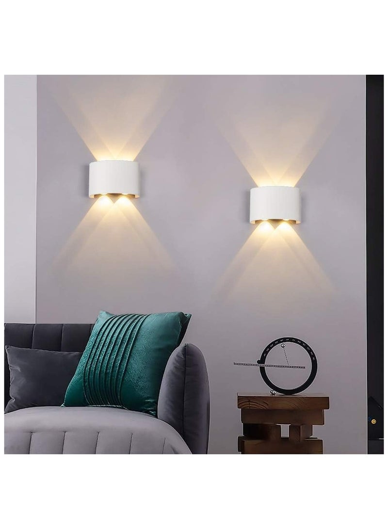 HUA QIANG WANG Modern Outdoor Aluminium Wall Lights 4.7 INCH, 4W LED Wall Sconce, Warm White 3000K, AC 85-265V, IP65 Waterproof Up and Down Wall Lamp for Deck Fence Balcony Garden Lighting - Image 4