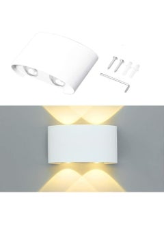 HUA QIANG WANG Modern Outdoor Aluminium Wall Lights 4.7 INCH, 4W LED Wall Sconce, Warm White 3000K, AC 85-265V, IP65 Waterproof Up and Down Wall Lamp for Deck Fence Balcony Garden Lighting  - Image 3