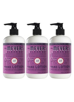 Mrs. Meyer's Clean Day Mrs Meyers Hand Lotion for Dry Hands NonGreasy Moisturizer Made with Essential Oils Plum Berry 12 oz Bottles Pack of 3 