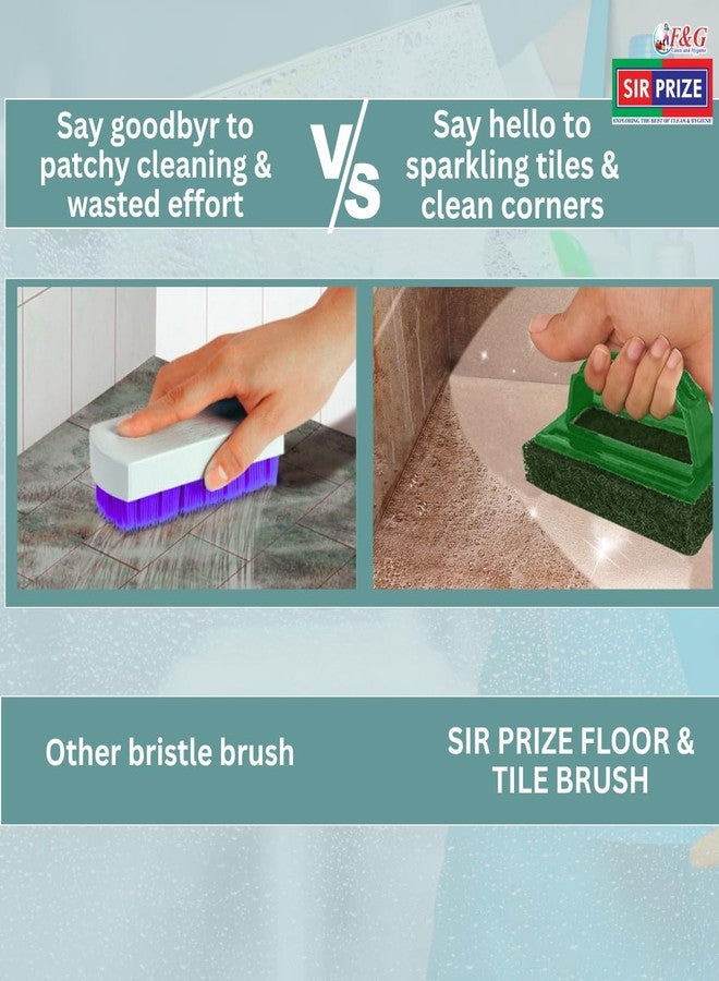 Sir Prize Bathroom Tile Scrubber Brush,Cleans Tiles, Floors, Sinks and Hard-to-Reach Corners.Square Head Easily reaches Edges and Corners for Stain Removal. - Pack of 3 - Image 3