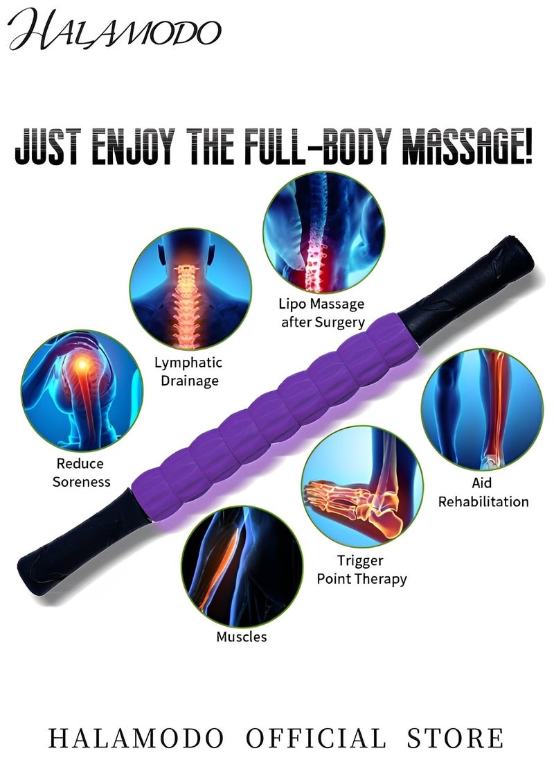HALAMODO - Muscle Roller Stick Massage Roller for Lymphatic Drainage Therapy Roller Stick Lipo Roller for Relief Muscle Soreness Deep Tissue Massage for Trigger Points Help Sore Muscles Recovery - Image 1