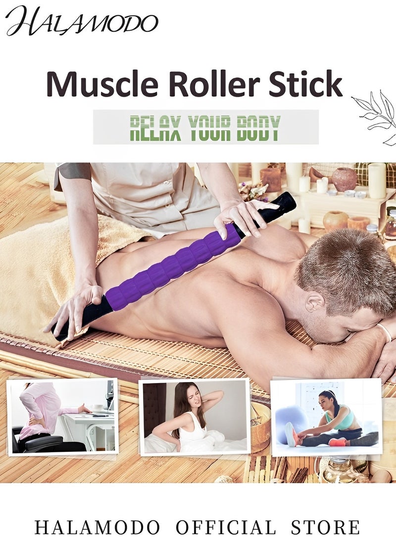 HALAMODO - Muscle Roller Stick Massage Roller for Lymphatic Drainage Therapy Roller Stick Lipo Roller for Relief Muscle Soreness Deep Tissue Massage for Trigger Points Help Sore Muscles Recovery - Image 1