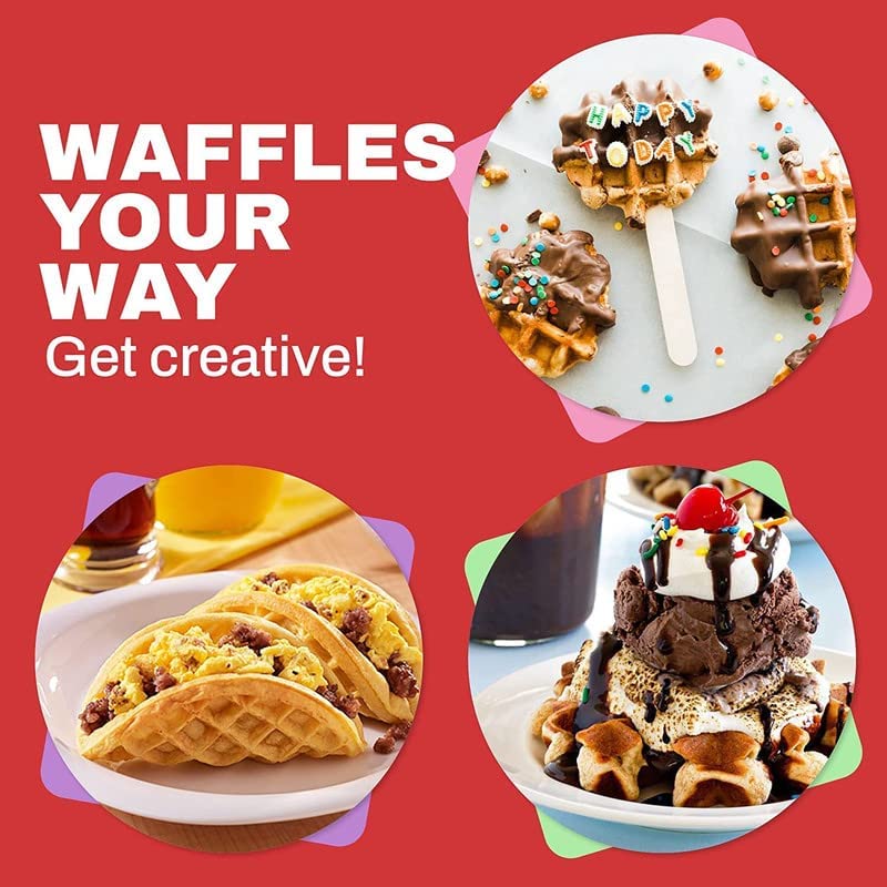 Paghadi Mini Waffle Maker 350 Watts Stainless Steel NonStick Electric Machine for Individual Belgian Waffles Maker Pan Cakes Maker Paninis or Other Sweet Snacks Size 4 Inch - Image 3