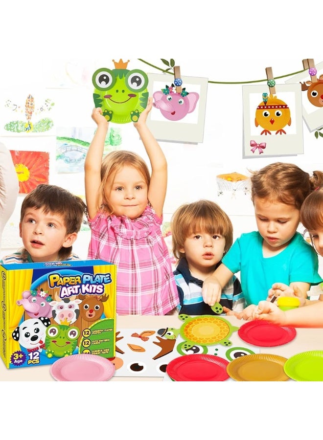 V-Opitos Arts and Crafts Kits for Kids, 12 Pack Simple Animal Paper Plate Crafts for Toddler Age of 2, 3, 4, 5 Years Old, Fun Preschool Classroom Activity Project for Boy & Girl - Image 2