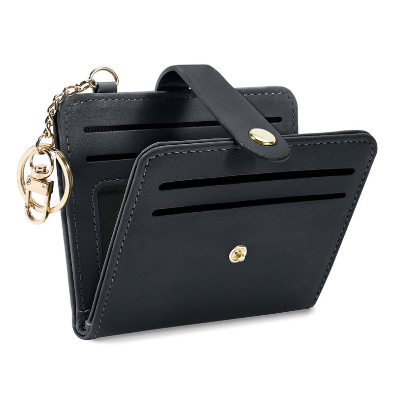 Airkit Small Wallets Woman RFID Blocking Leather Credit Card Holder - with ID Window - Card Wallets for Women - with Zipper Coin Purse - Keychain Wallet - Image 1