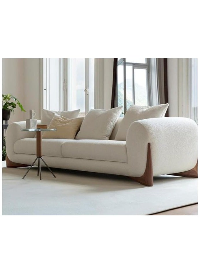 Elegance Redefined: Italian Design Living Room Teddy Sofa in White Boucle Fabric with Canaletta Walnut Feet - pzsku/ZB70725206125D6F78451Z/45/_/1695618946/e099bd13-8794-41b2-aaa5-54213a2f6caa