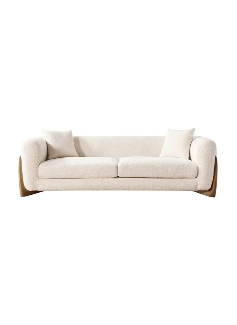 Elegance Redefined: Italian Design Living Room Teddy Sofa in White Boucle Fabric with Canaletta Walnut Feet - pzsku/ZB70725206125D6F78451Z/45/_/1695618950/706f8f7e-17ef-4abe-b211-6b00b0590409