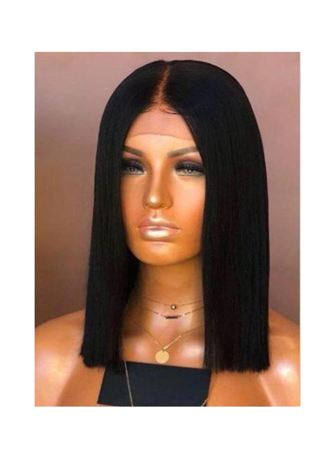 NIBEMINENT Middle Part Straight Short Hair Extension Wig Black - Image 2