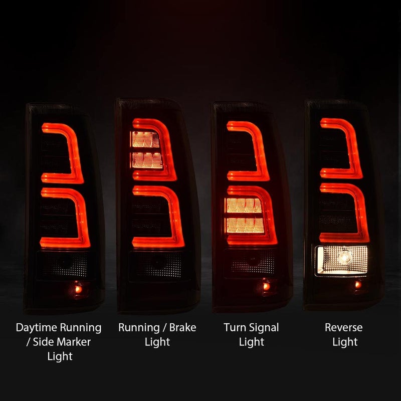 PIT66 LED Tail Lights Replacement Compatible with Chevy Silverado 2003 2004 2005 2006 Rear Light Lamp Assembly GM2800174, GM2801174 Smoky(w/wiring harness) - Image 3