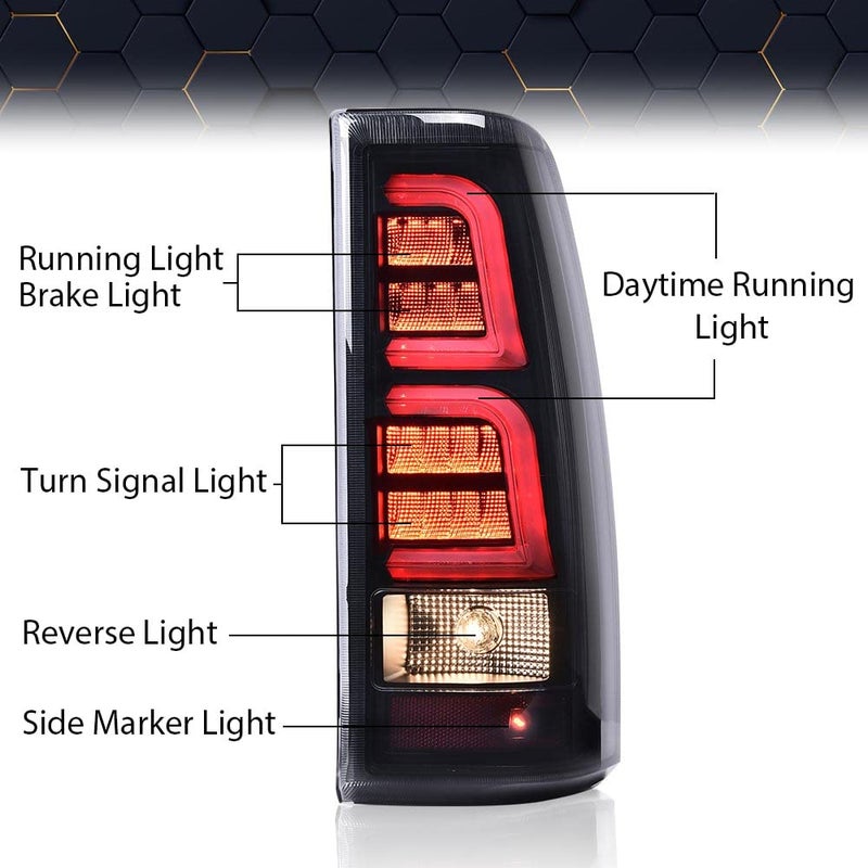 PIT66 LED Tail Lights Replacement Compatible with Chevy Silverado 2003 2004 2005 2006 Rear Light Lamp Assembly GM2800174, GM2801174 Smoky(w/wiring harness) - Image 2