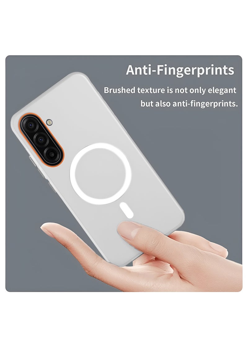 Wtech Samsung Galaxy A57 5G 2026 Hybrid Translucent Magsafe with Magnetic Charging Raised Camera Lips Elegant Look Case Cover (MCMPMN) - White - Image 4