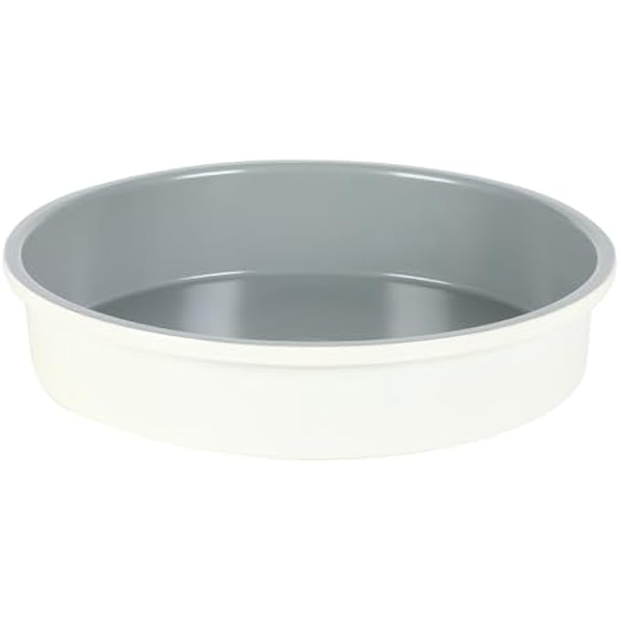 SUR LA TABLE Kitchen Essentials Bake Sale 9 Inch PFA Free Ceramic Nonstick Round Cake Pan  Linen White - Image 2