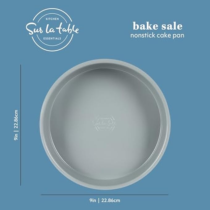 SUR LA TABLE Kitchen Essentials Bake Sale 9 Inch PFA Free Ceramic Nonstick Round Cake Pan  Linen White - Image 4