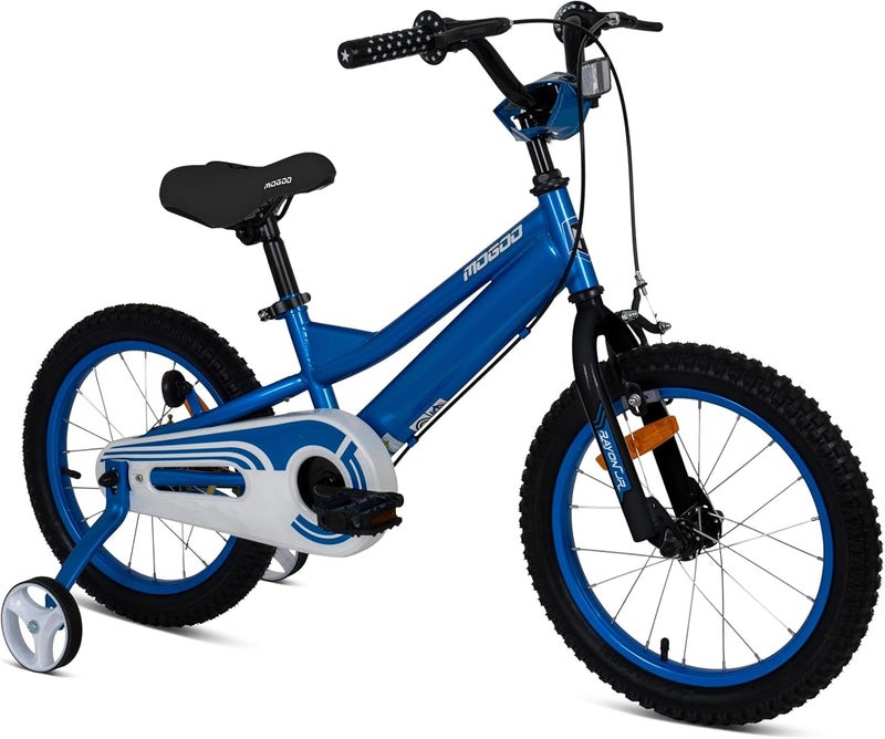 Mogoo Rayon Kids Road Bike For 2-5 Years Old Girls & Boys, Adjustable Seat, Handbrake, Mudguards, Reflectors, Lightweight, Chainguard, Gift For Kids, 14-Inch Bicycle With Training Wheels, Blue - Image 2