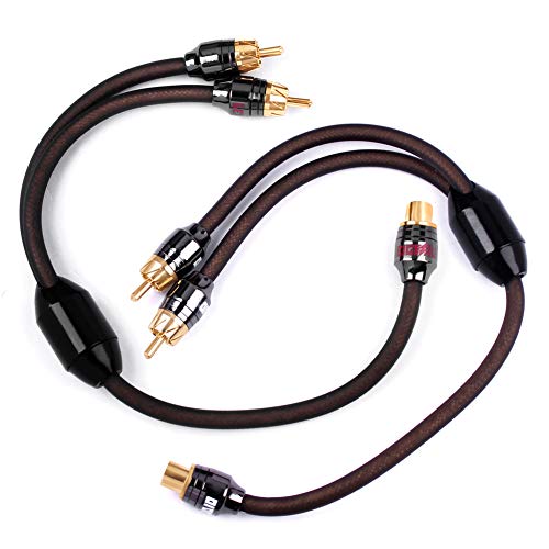 LEIGESAUDIO 1ft 2 Male to 1 Female RCA Y Adapter Splitter Connector (2 Pack) (2 Male to 1 Female) - Image 1