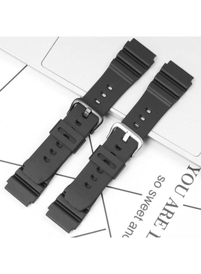 MCXGL Silicone watch strap Compatible with Casio MDV106 series AMW320R AMW320D outdoor sports watch band 22mm unisex wristband (Silvery buckle) - Image 5