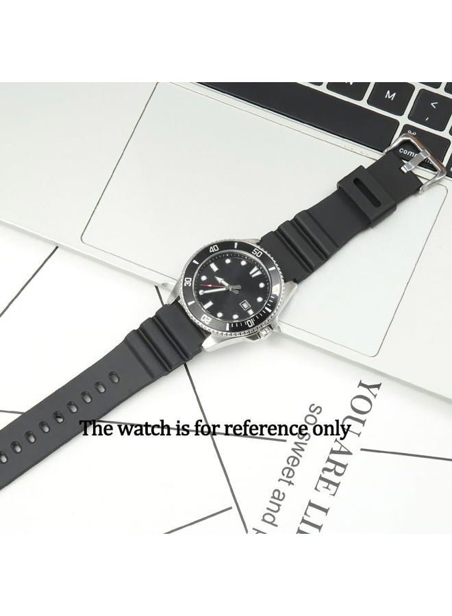 MCXGL Silicone watch strap Compatible with Casio MDV106 series AMW320R AMW320D outdoor sports watch band 22mm unisex wristband (Silvery buckle) - Image 3