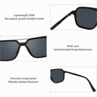 PUKCLAR Men's Polarized Sunglasses with TR90 Frame and Metal Bridge – Lightweight Design, UV400 Protection, Includes Polarization Test Card, Cleaning Cloth, Storage Case, and User Manual - view 3