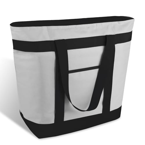 mosago Commercial Insulated Food Delivery Bag 39L Heavy Duty Thermal Catering Tote with Zipper Leakproof Hot Cold Transport Bag for Restaurant Professional Drivers Grey - Image 1