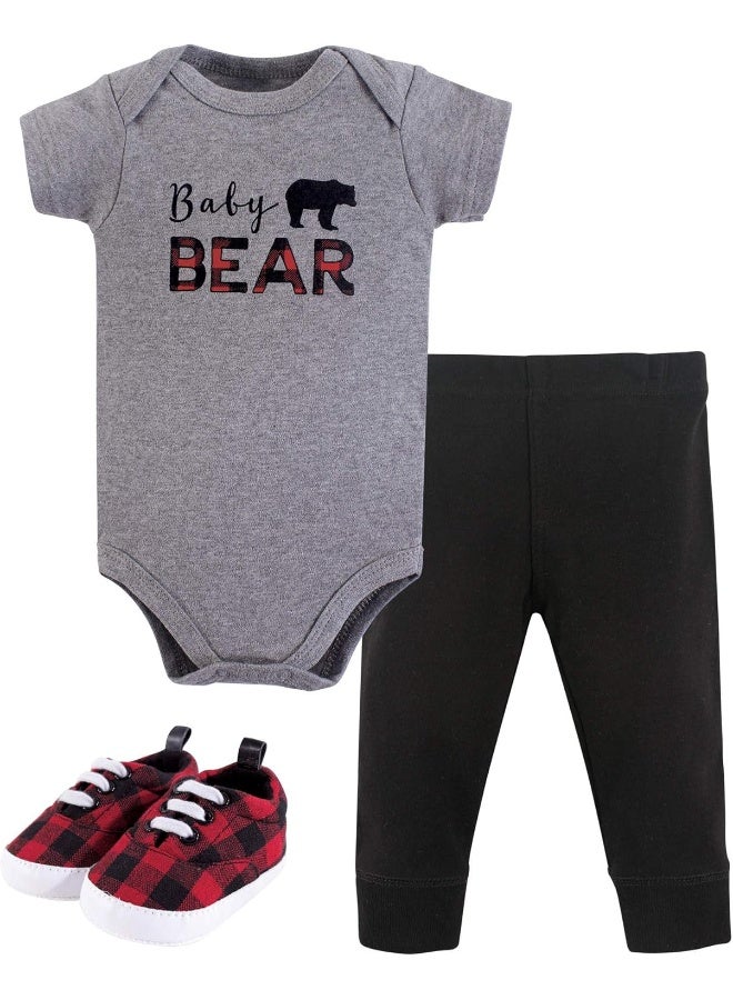 Little Treasure Little Treasure Unisex Baby Bodysuit, Pant and Shoe Set Layette Set  - Image 2