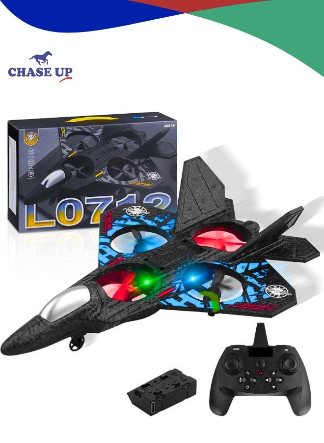 Chase Up L0712 RC Drone Aircraft with LED Lights, 25cm Length, Remote Control, Rechargeable Battery, Spare Propellers, Ages 14+ - Image 1