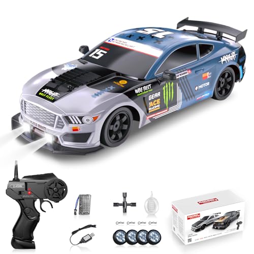 Sakeye RC Drift Car Remote Control Cars for Adults 116 24GHz RC Drifting Car 4WD Drift RC Cars with Spray LED Lights and Drifting Tires Toy Cars for Boys Kids - Image 1