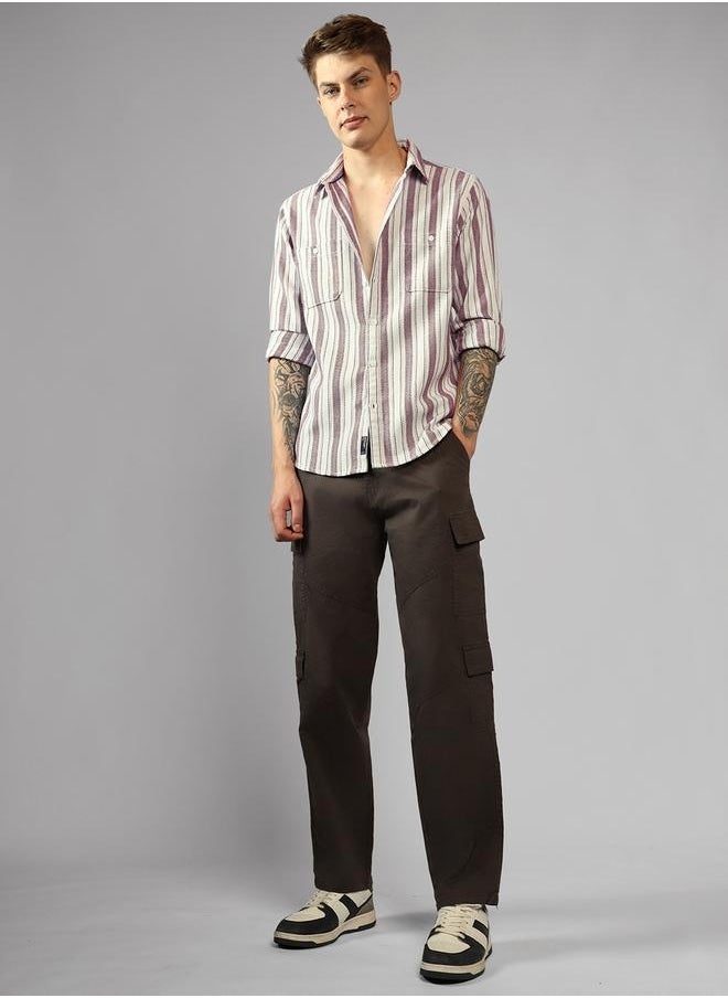 Dennis Lingo Multi Colour Relaxed Fit Cot/Poly Waffle Stripes Shirt – Comfortable and Trendy  - Image 5