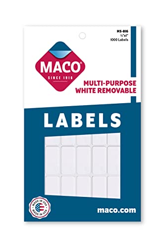 MACO White Rectangular Multi-Purpose Labels, 1/2 x 1 Inches, 1000 Per Box (MS-816) - Image 5